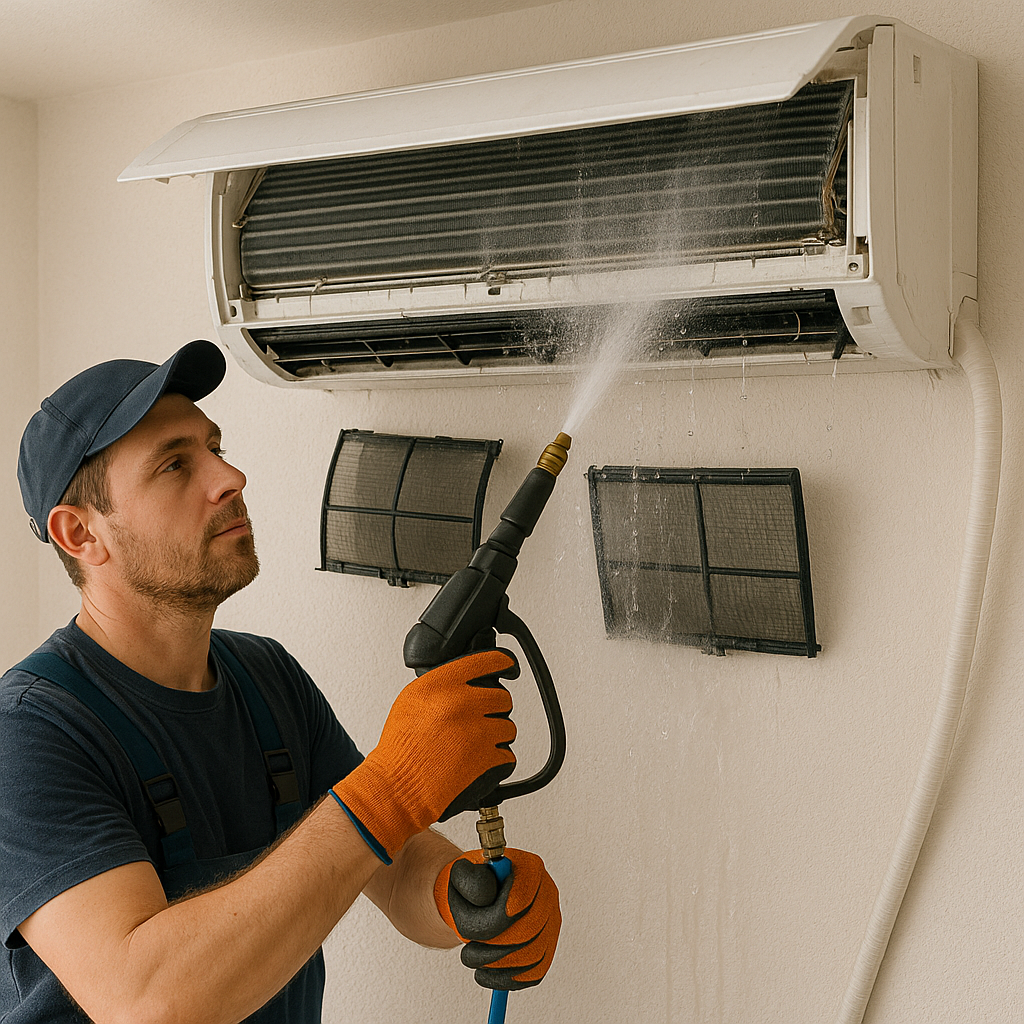 Cleaning AC filters and blower