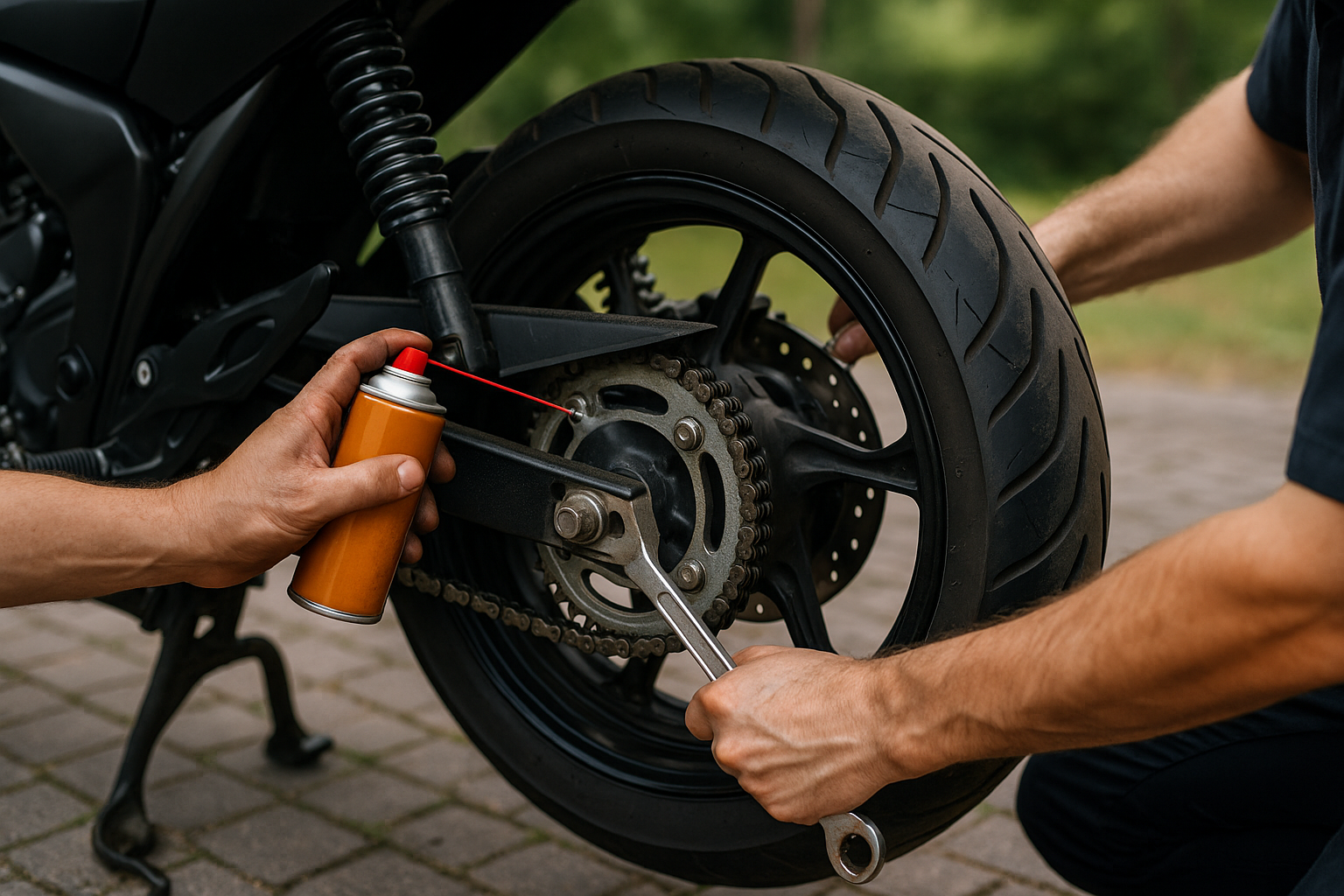 Motorcycle chain and sprocket maintenance