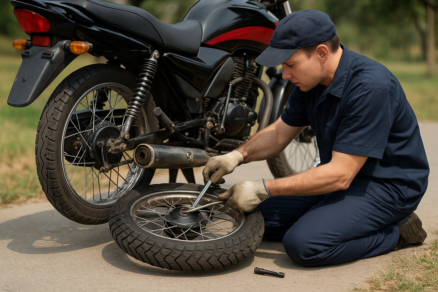 Motorcycle tyre and puncture repair