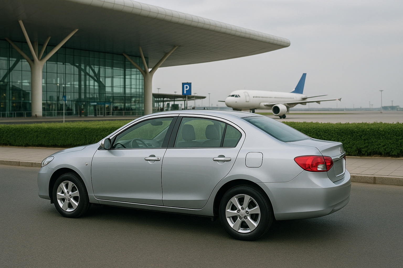 Airport pickup drop car outside terminal