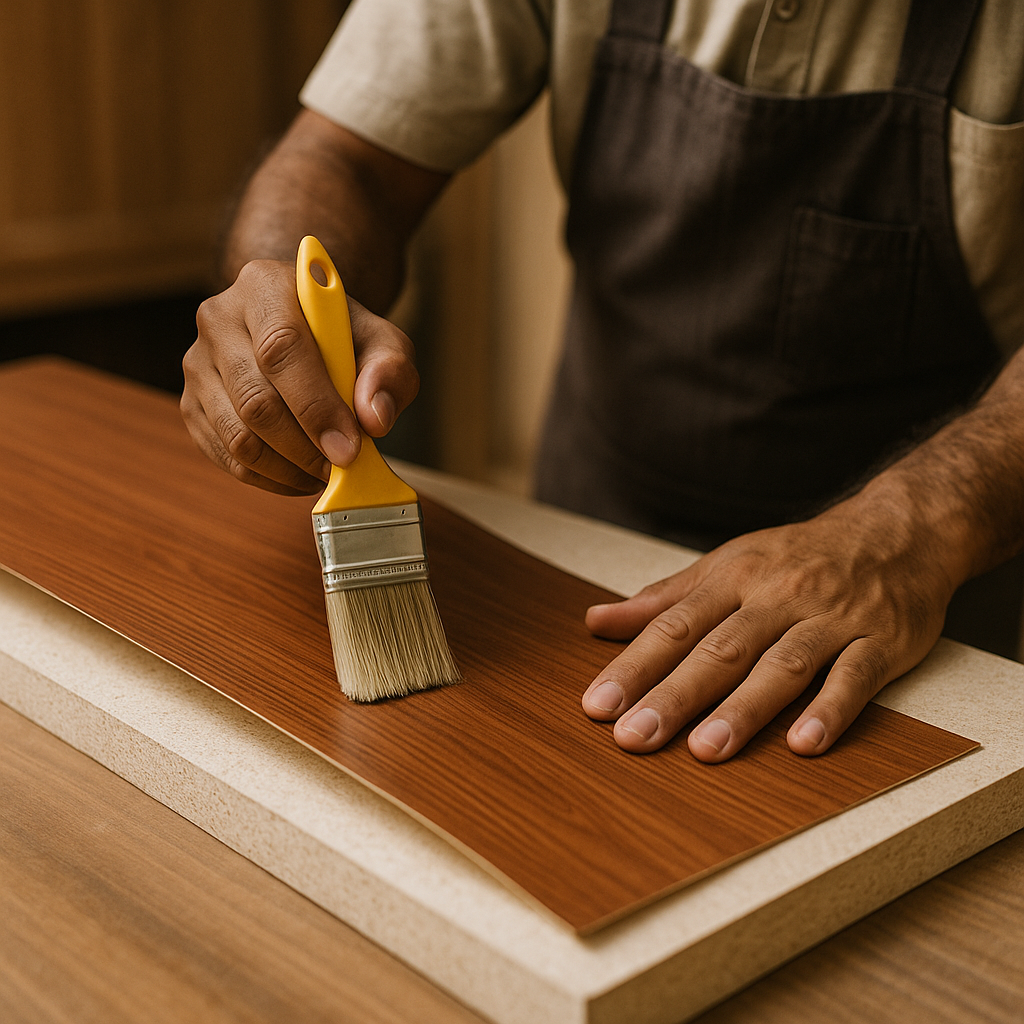 Wood polishing laminate and veneer finishing