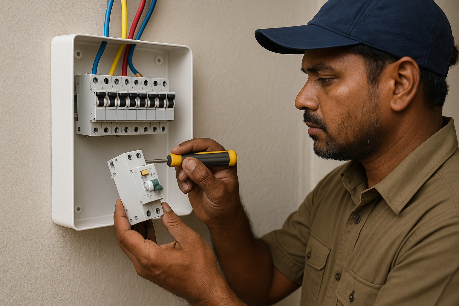 Electrical distribution board with MCB RCCB