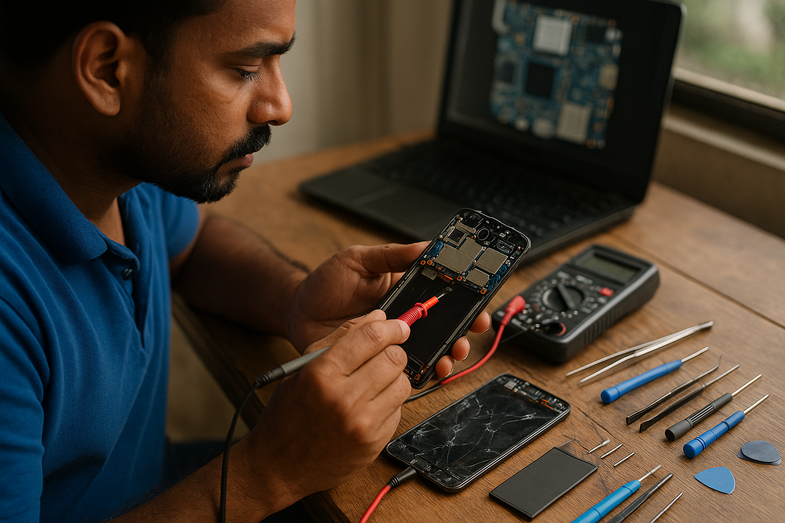 Mobile technician diagnostics on workbench