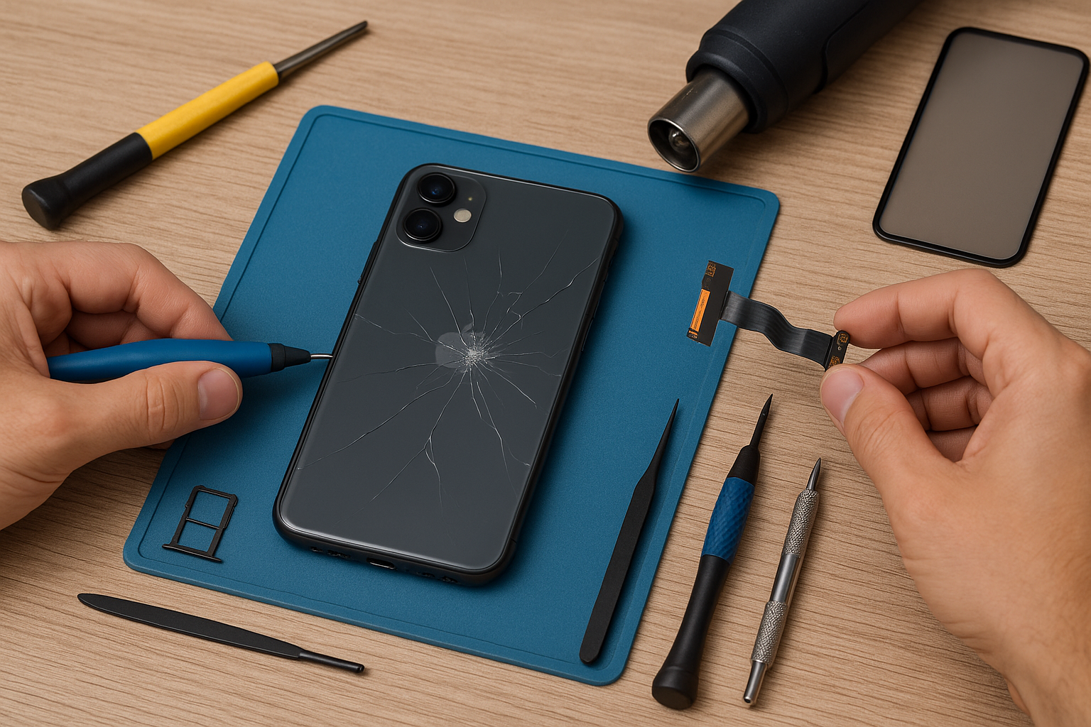 Back glass and buttons flex replacement