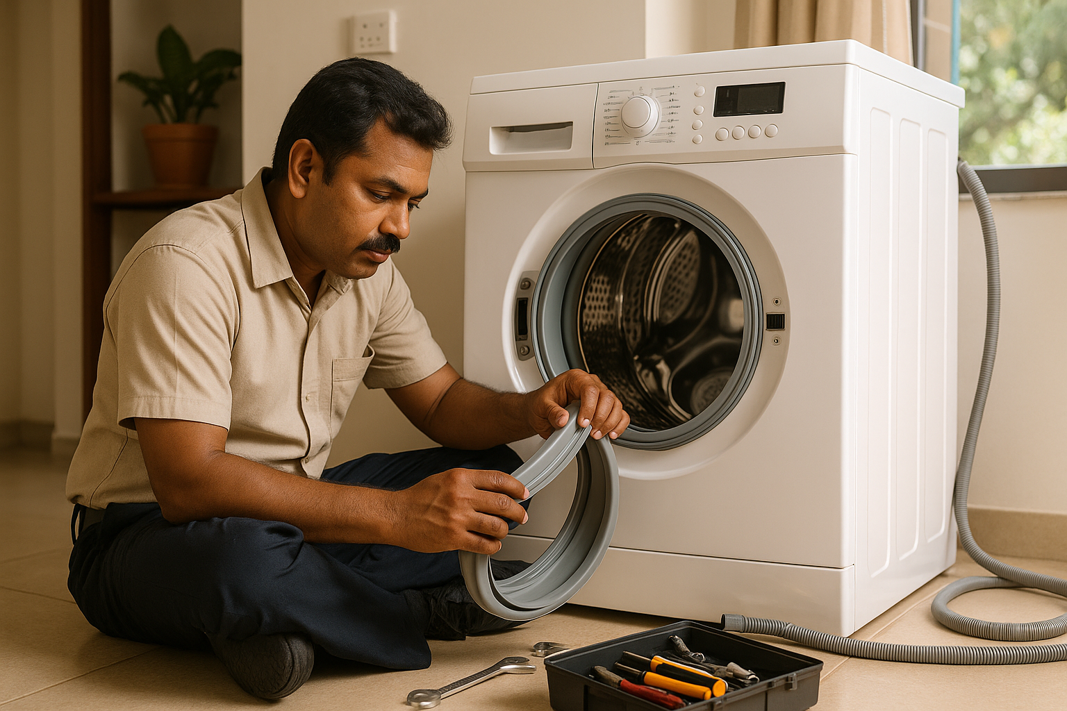 Door gasket and hose replacement