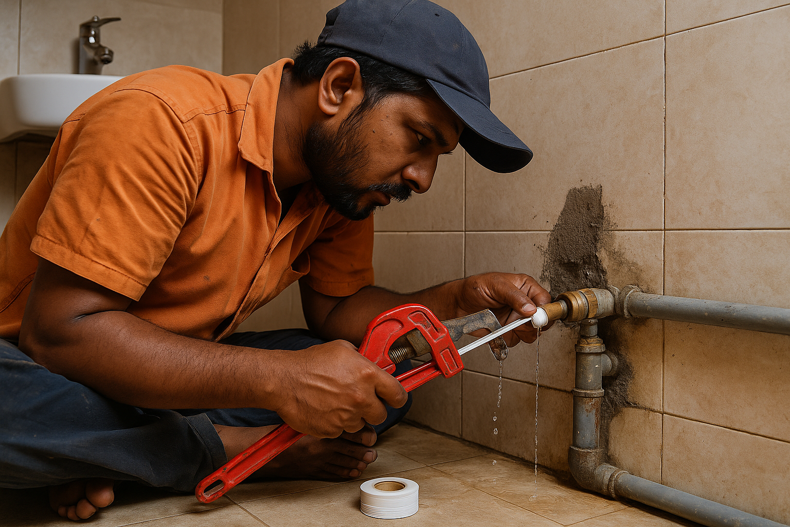 Fixing pipe joint leakage under sink