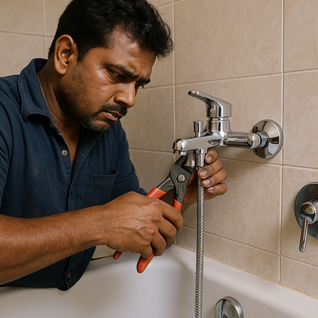 Installing wall mixer and shower set